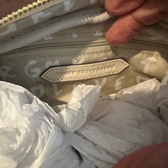 Aimee Kestenberg Cabo leather Chalk  and  raffia Sling bag - Picture 6 of 7